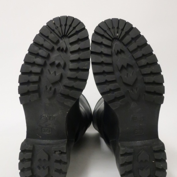 Fendi Motorcycle Boot Black Rabbit Fur-Lined - Picture 7 of 8